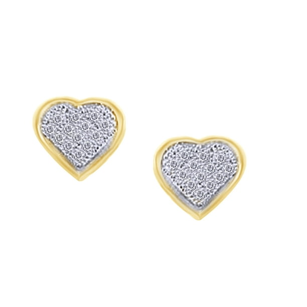 White Natural Diamond Stud Earrings In 14K White Gold Over Sterling Silver 0.05 Ct White Natural Diamond Stud Earrings In 14K White Gold Over Sterling Silver 0.05 Ct